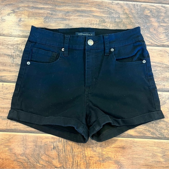 Aeropostale | Denim High Rise Midi Short | 8 - Picture 2 of 5